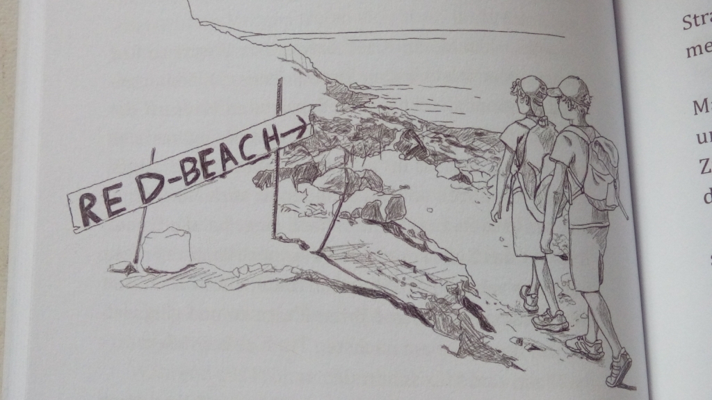 Matti und Max Red Beach Illustration