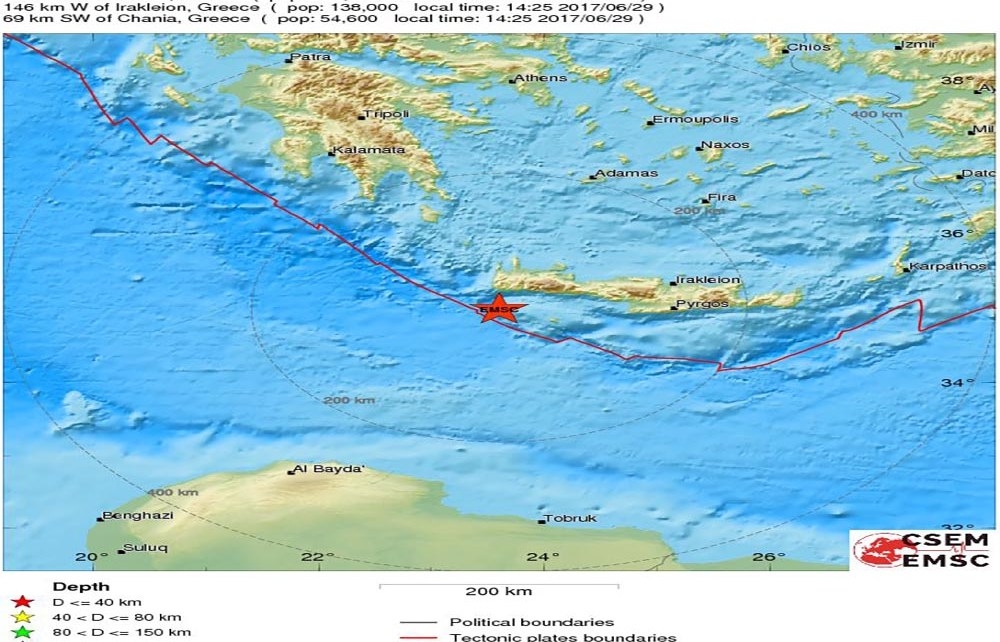 Erdbeben Paleochora 29.06.2017